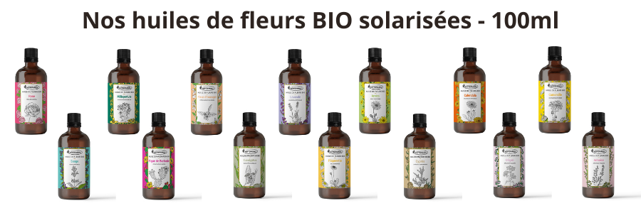 Nos huiles de fleurs BIO solaris&eacute;es